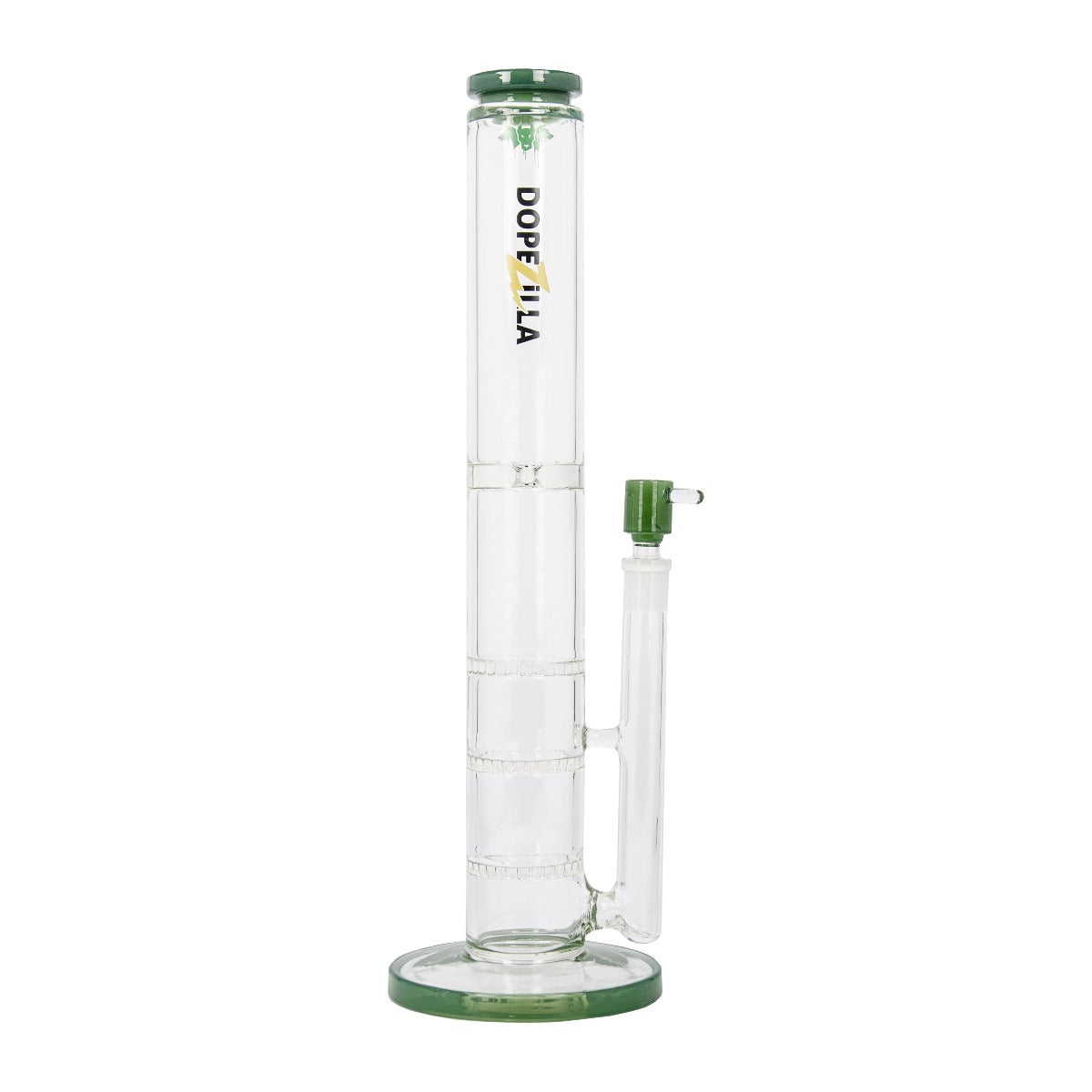 Dopezilla Cerberus Straight Triple HoneyComb Ice Bong | 16 Inch | Milky Teal