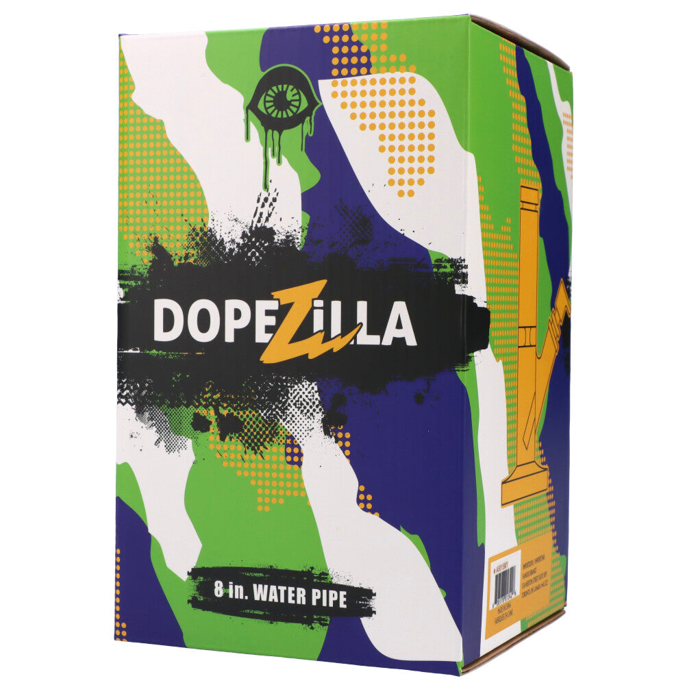 Dopezilla Cyclops Straight Ice Bong | 8 Inch | Milky Yellow - Box