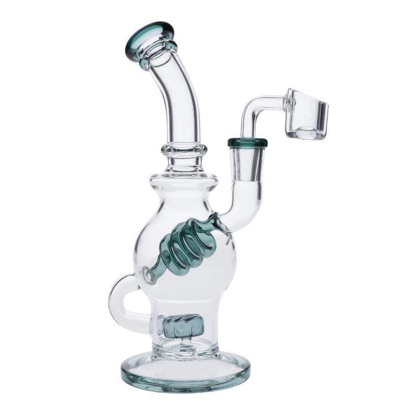 GPT Teal Twister Perc Recycler Dab Rig