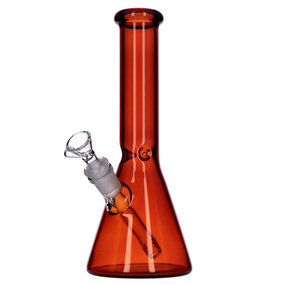 Everyday Essentials Beaker Ice Bong | 10 Inch | Amber | side view 2