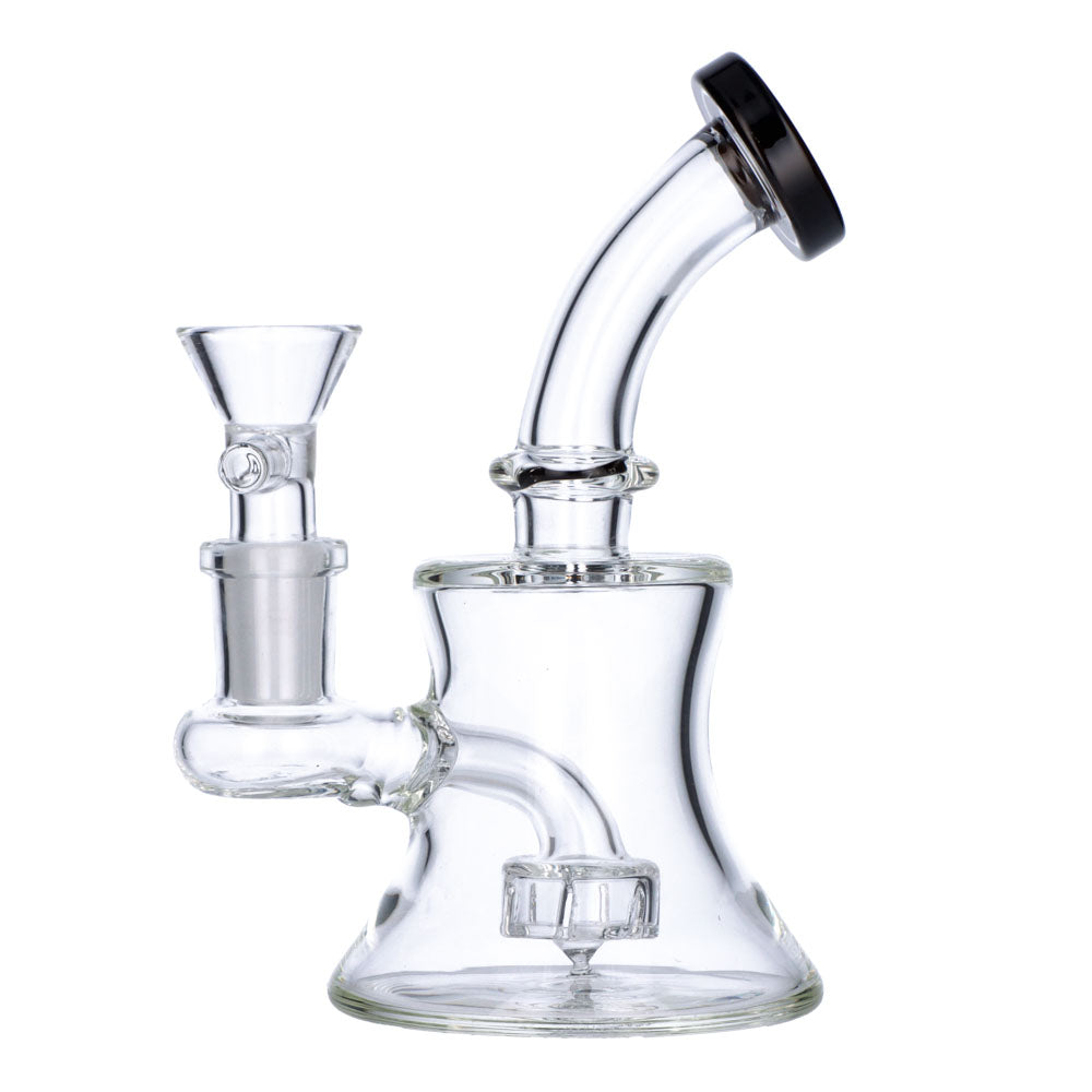 Mini Hourglass Base Bong | 5.5 Inch | Black | side view 2