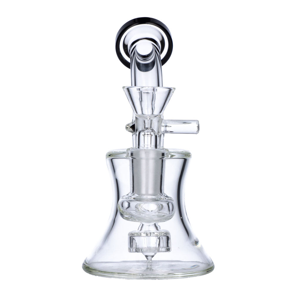 Mini Hourglass Base Bong | 5.5 Inch | Black | front view