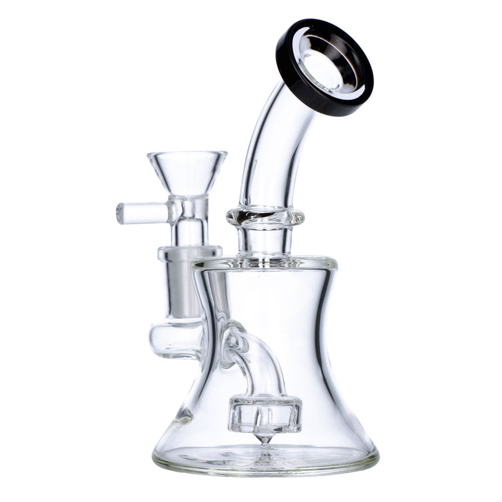 Mini Hourglass Base Bong | 5.5 Inch | Black | side view 3