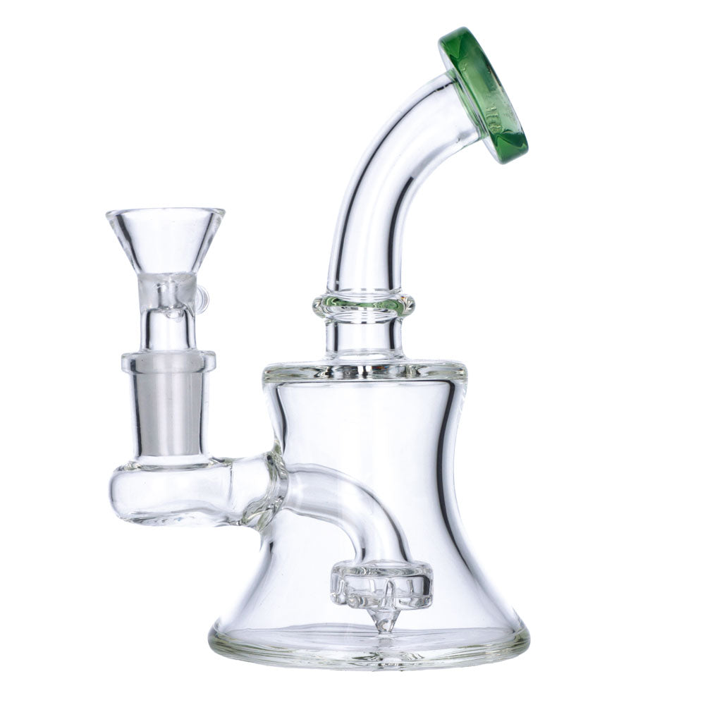 Mini Hourglass Base Bong | 5.5 Inch | Jade | side view 2