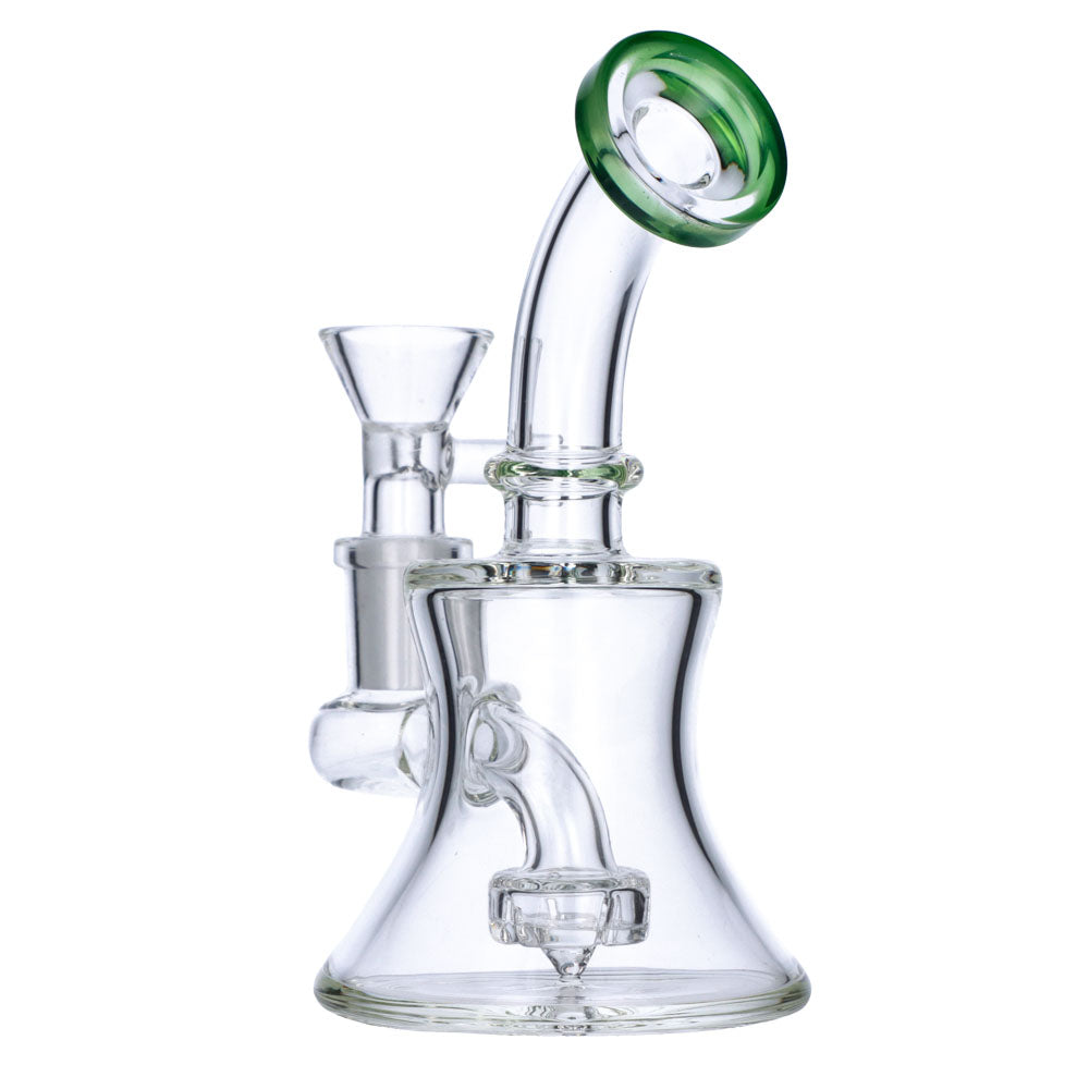 Mini Hourglass Base Bong | 5.5 Inch | Jade | side view 3