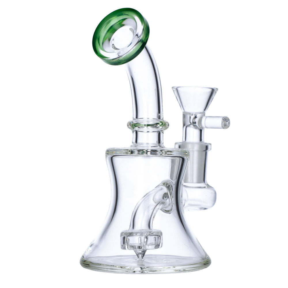 Mini Hourglass Base Bong | 5.5 Inch | Jade | side view 4