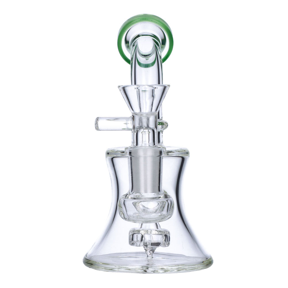 Mini Hourglass Base Bong | 5.5 Inch | Jade | front view