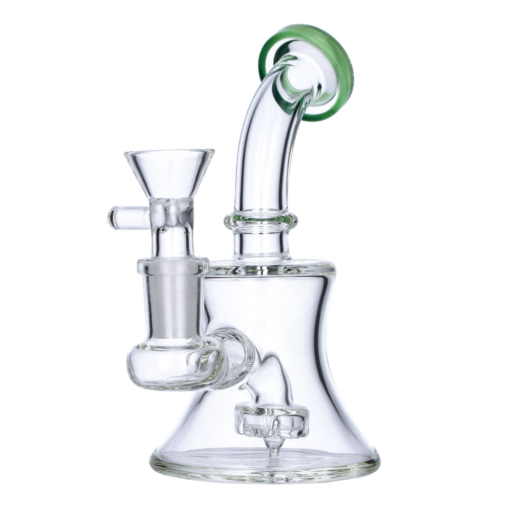 Mini Hourglass Base Bong | 5.5 Inch | Jade | side view 1