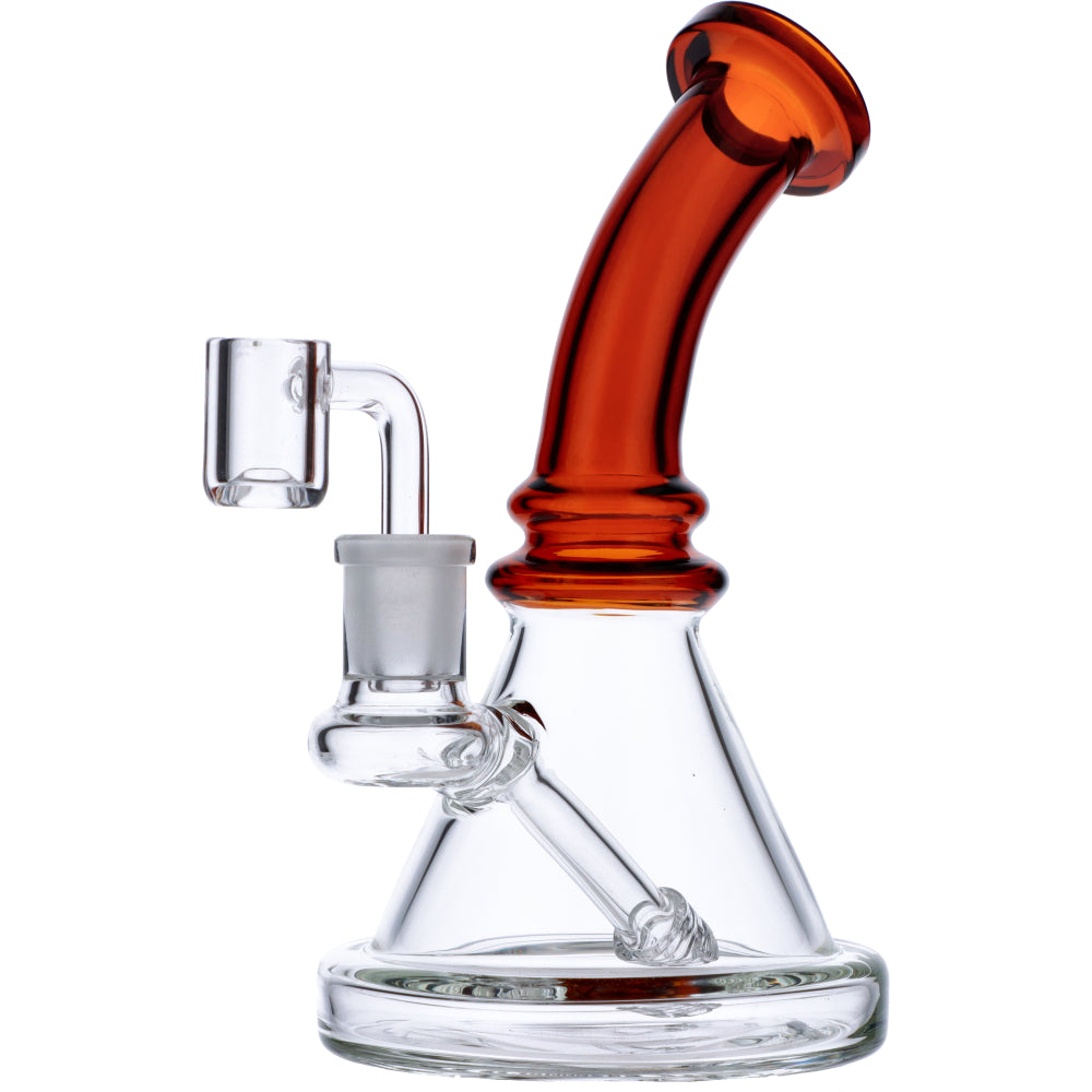 Mini Bent Neck Dab Rig | Amber | Side view 2