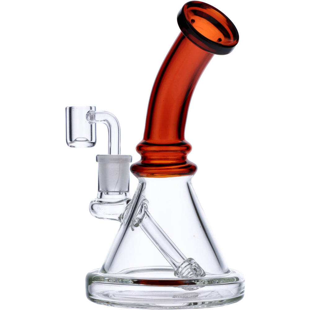 Mini Bent Neck Dab Rig | Amber | Side view 5