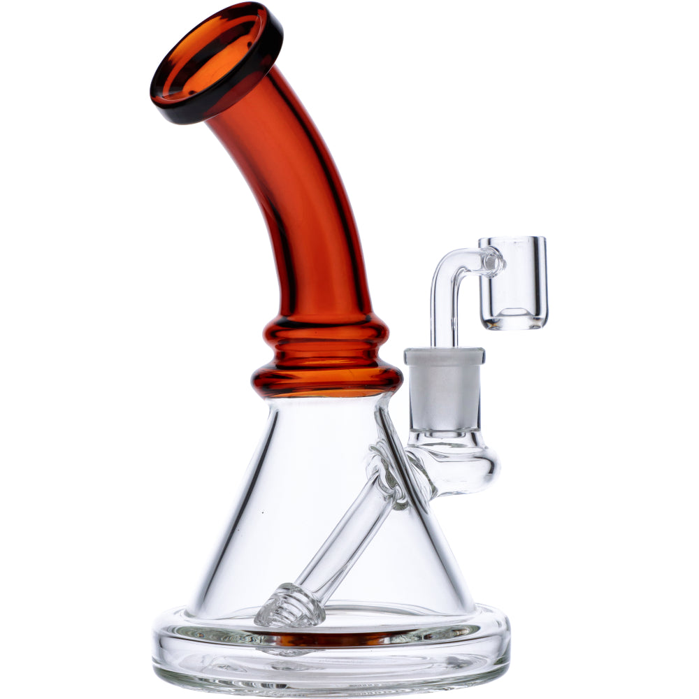 Mini Bent Neck Dab Rig | Amber | Side view 3