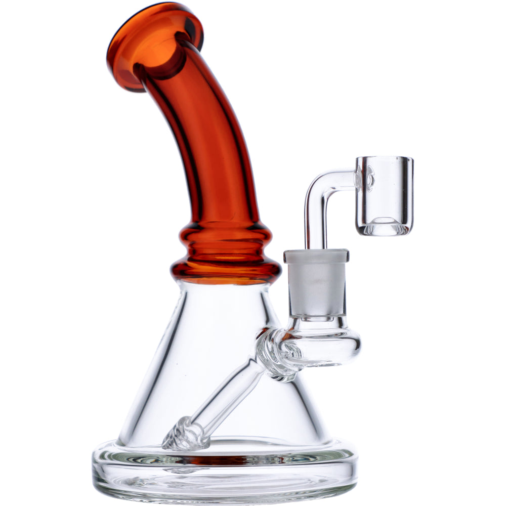 Mini Bent Neck Dab Rig | Amber | Side view 4