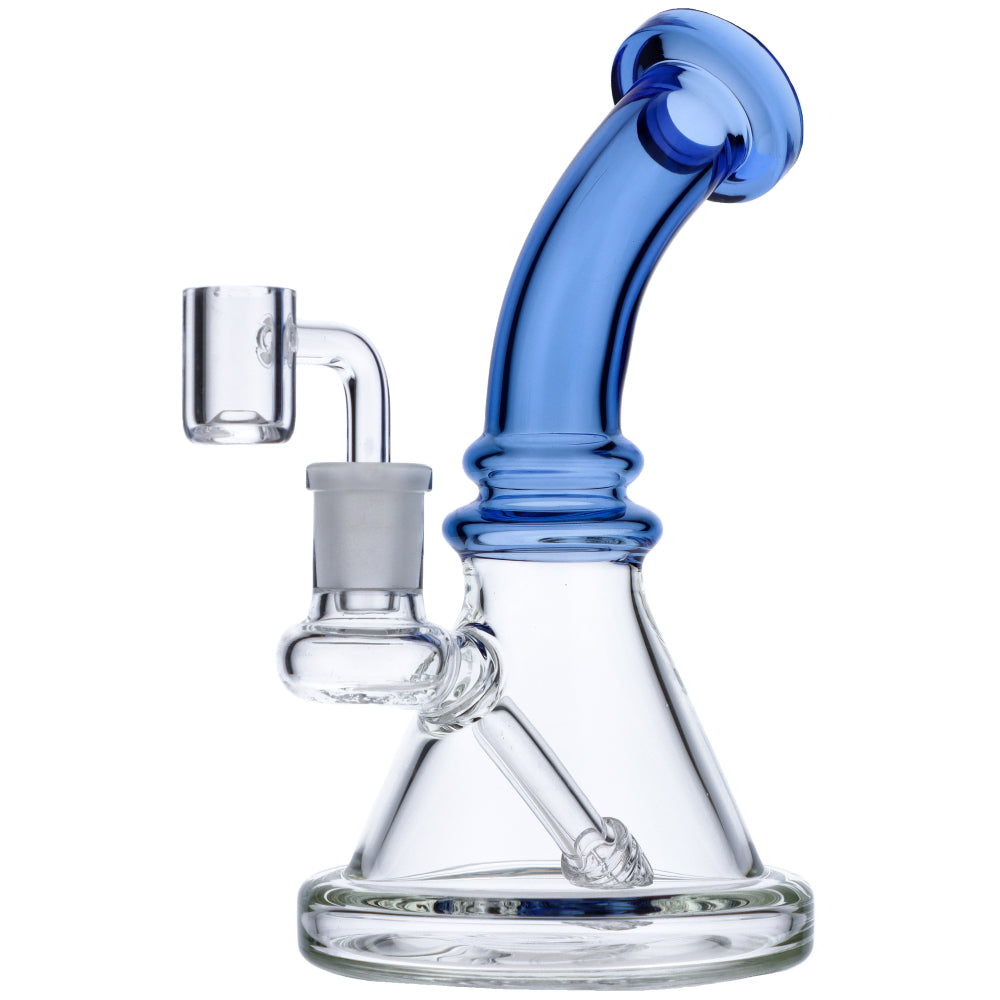 Mini Bent Neck Dab Rig | Blue | Side view 5