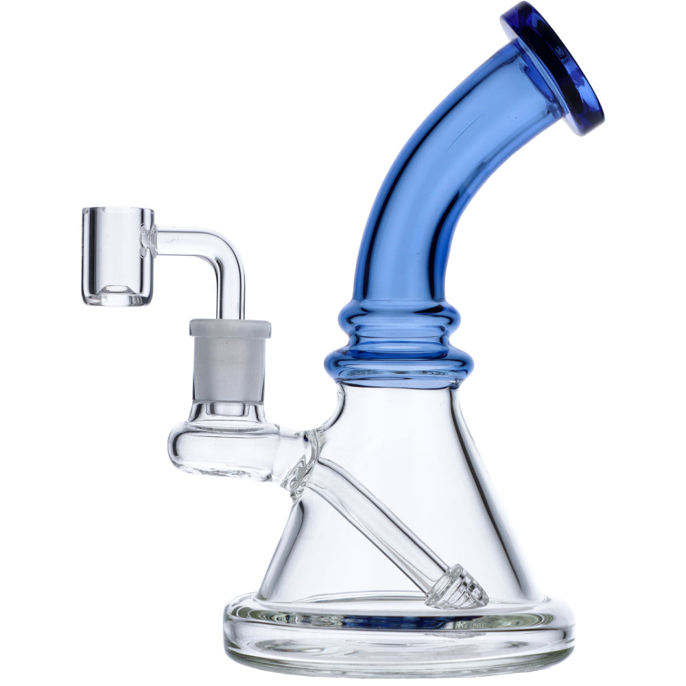 Mini Bent Neck Dab Rig | Blue | Side view 1