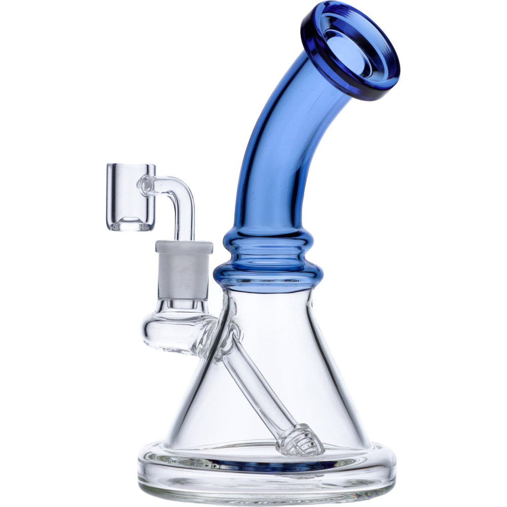 Mini Bent Neck Dab Rig | Blue | Side view 2