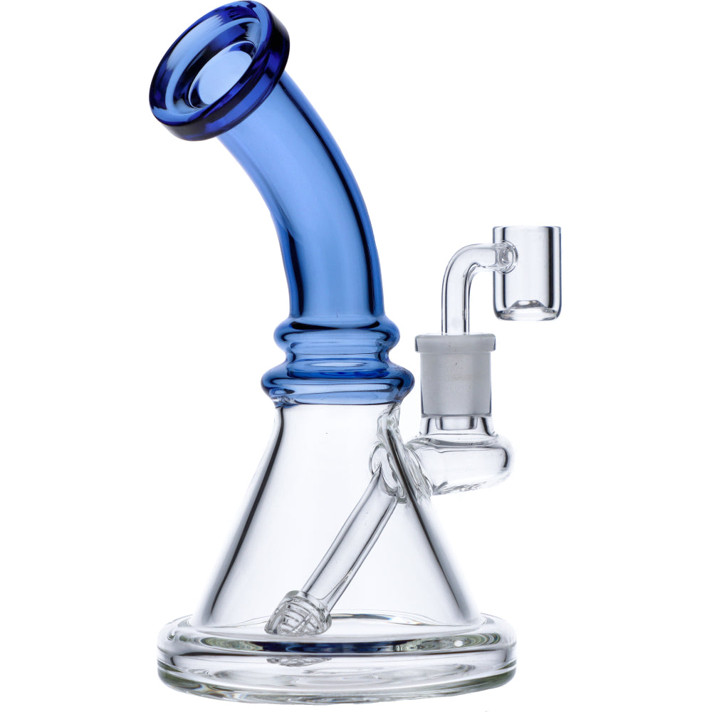 Mini Bent Neck Dab Rig | Blue | Side view 3