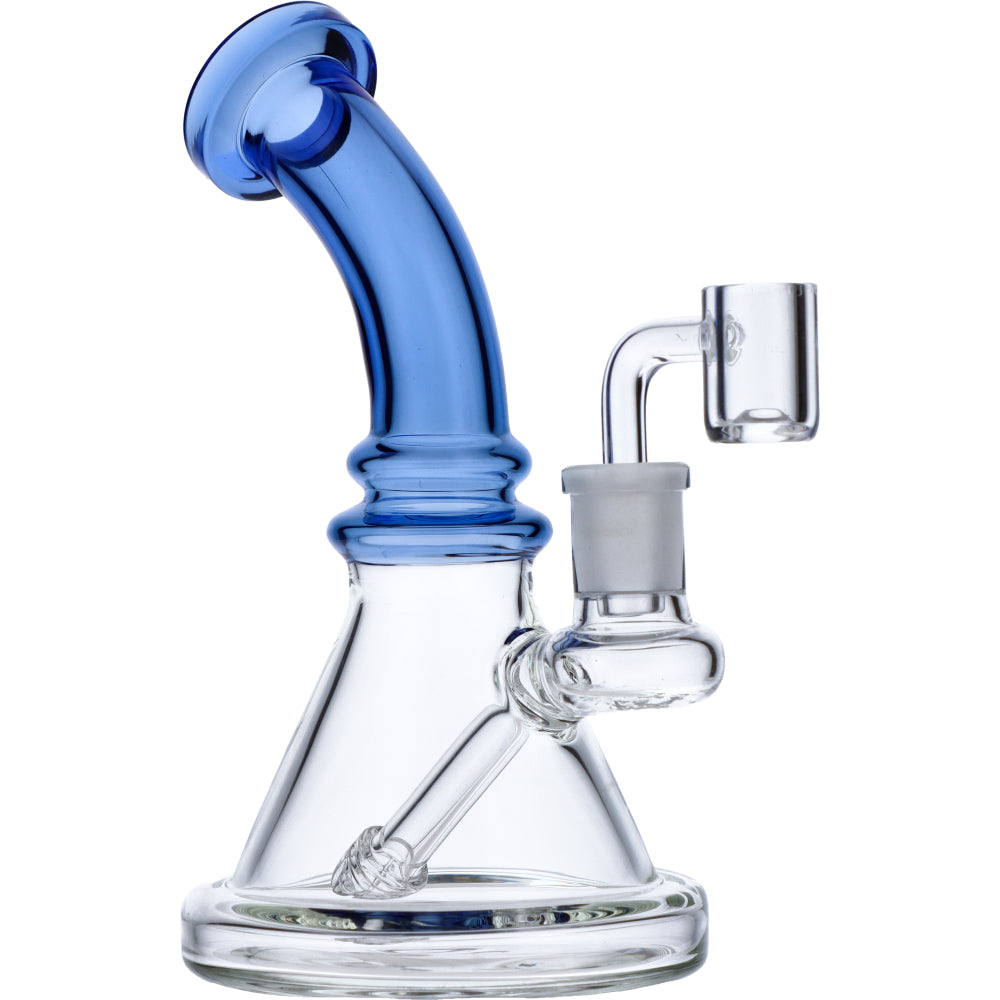 Mini Bent Neck Dab Rig | Blue | Side view 4