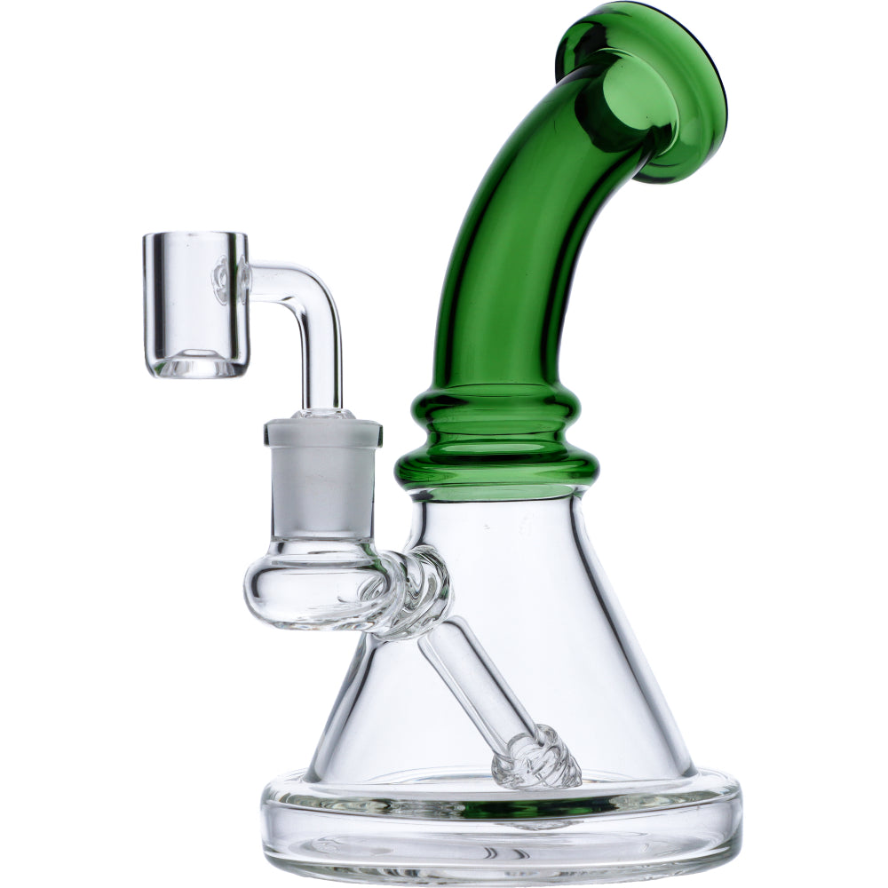 Mini Bent Neck Dab Rig | Green | Side view 5
