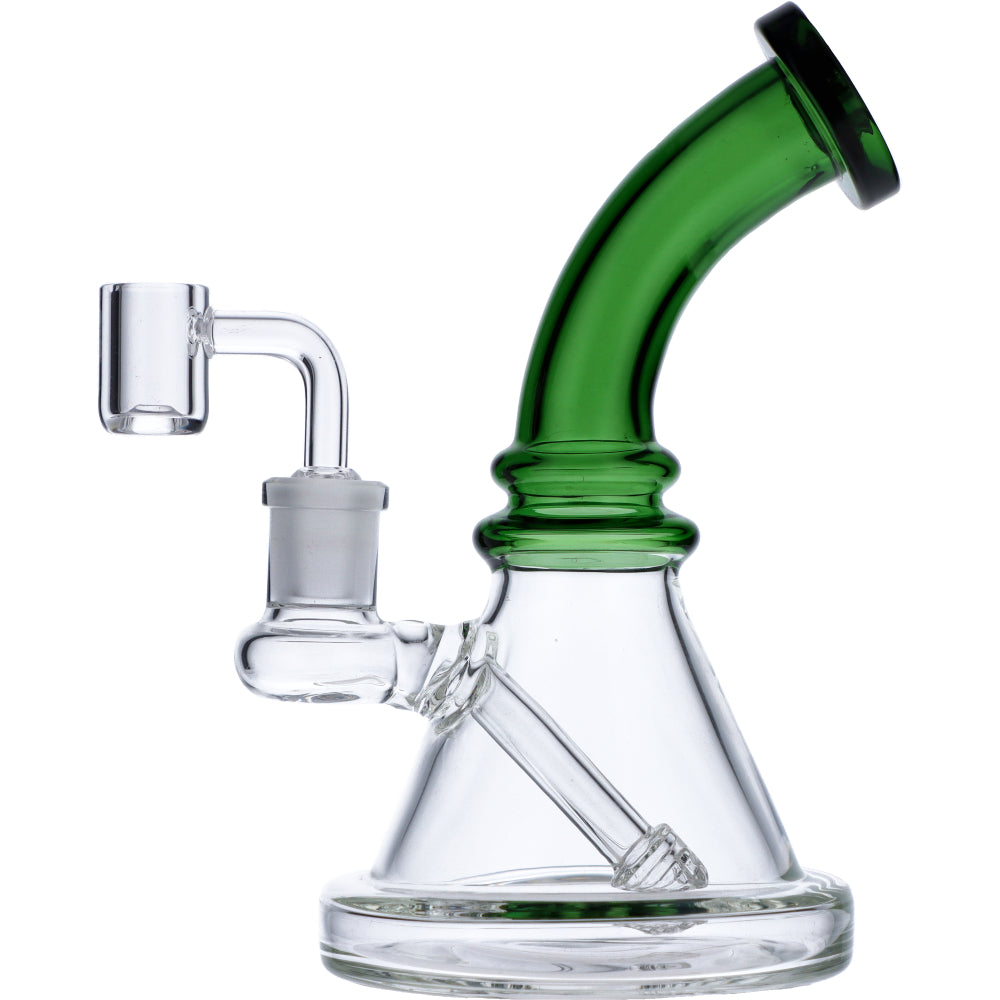 Mini Bent Neck Dab Rig | Green | Side view 1