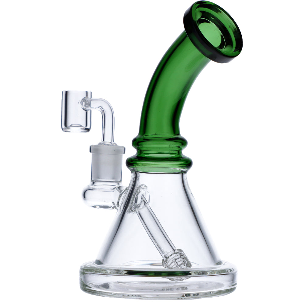 Mini Bent Neck Dab Rig | Green | Side view 2