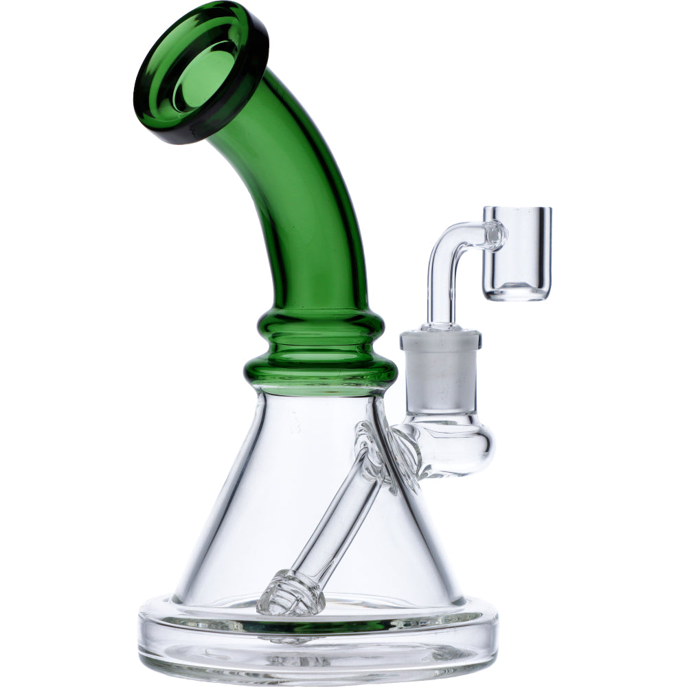 Mini Bent Neck Dab Rig | Green | Side view 4