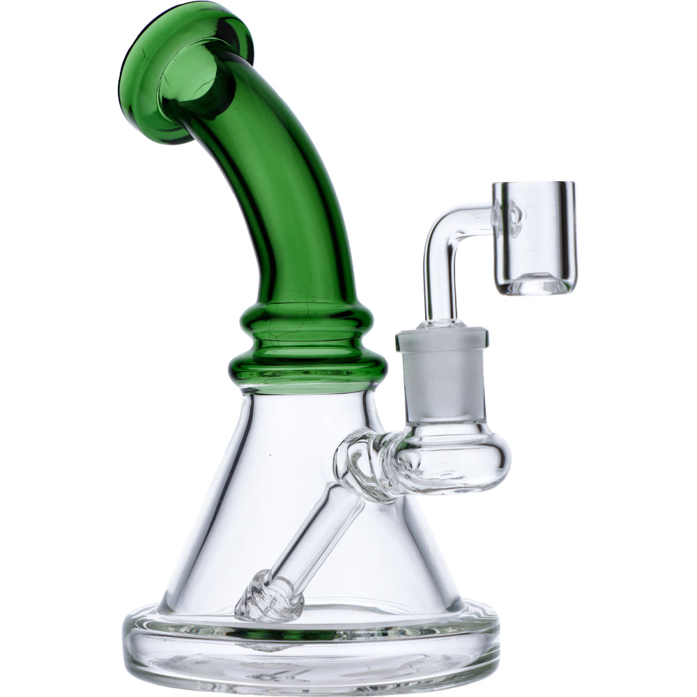 Mini Bent Neck Dab Rig | Green | Side view 3