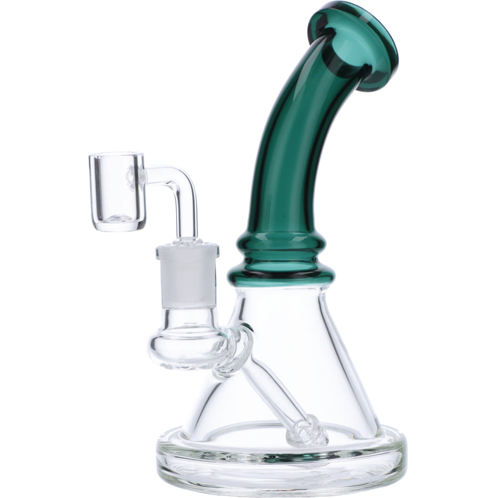 Mini Bent Neck Dab Rig | Teal | Side view 5