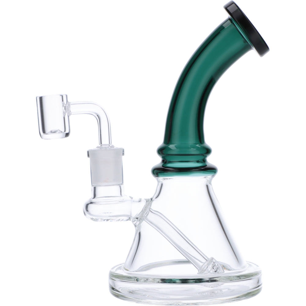 Mini Bent Neck Dab Rig | Teal | Side view 1