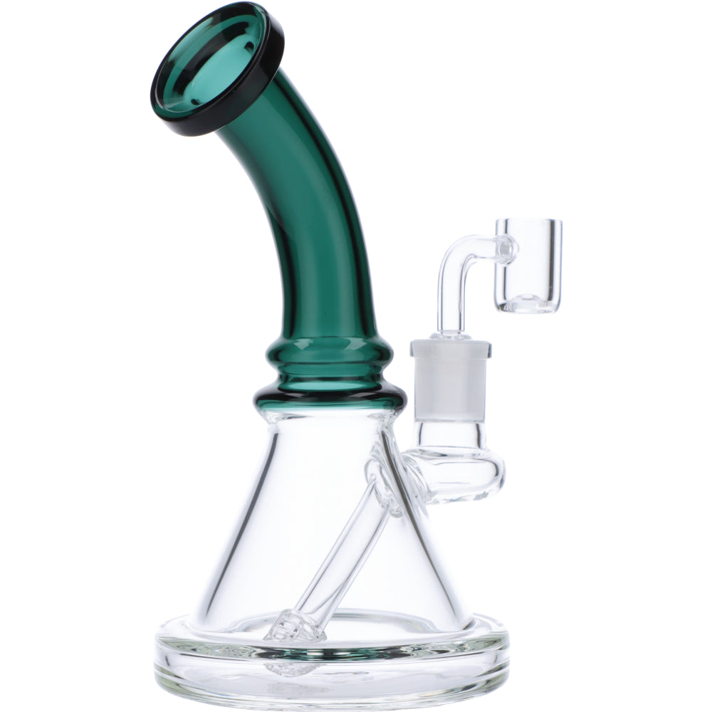 Mini Bent Neck Dab Rig | Teal | Side view 4