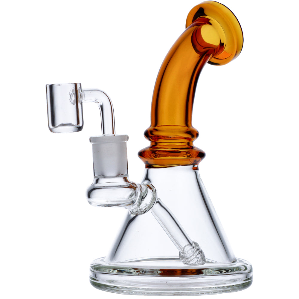 Mini Bent Neck Dab Rig | Yellow | Side view 5