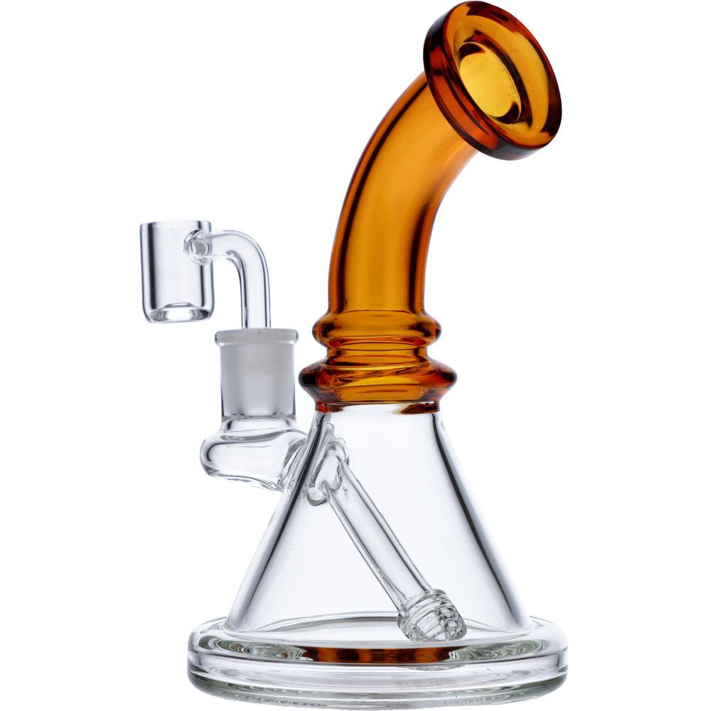 Mini Bent Neck Dab Rig | Yellow | Side view 2