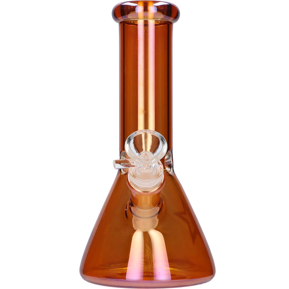 Famous X 8 Inch Fumed Glass Beaker Ice Bong | Lava | front view