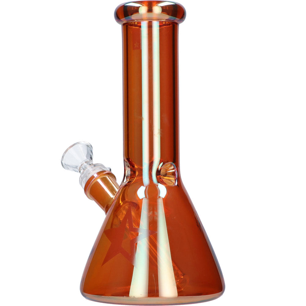 Famous X 8 Inch Fumed Glass Beaker Ice Bong | Lava | side view 3