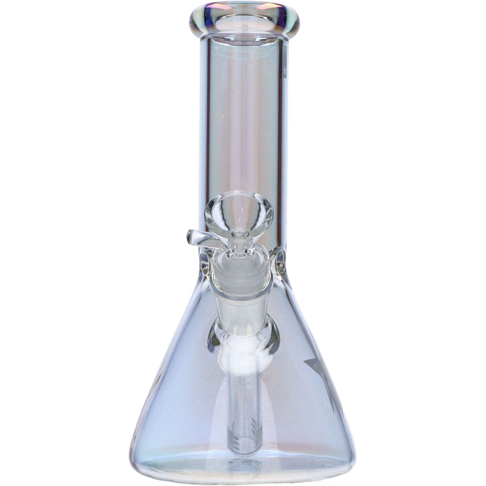 Famous X 8 Inch Fumed Glass Beaker Ice Bong | Crystal | front view