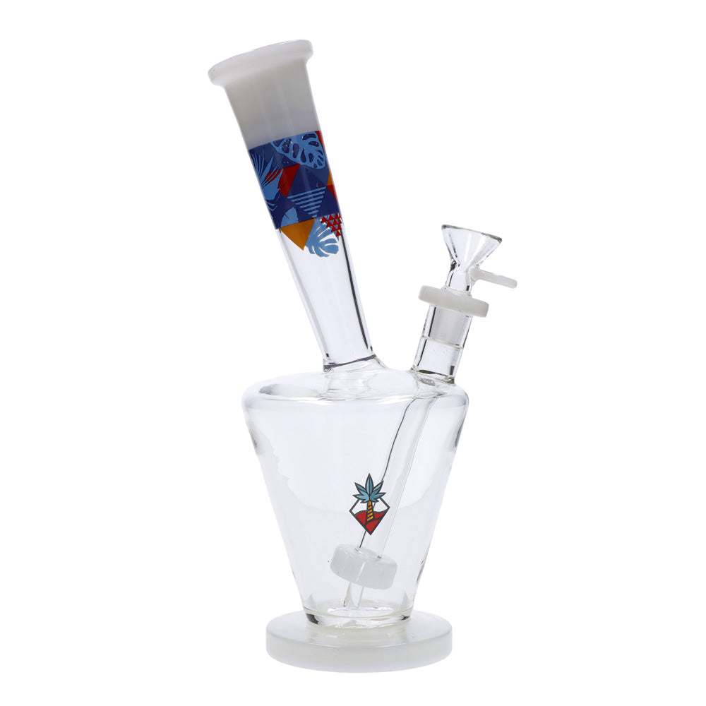 Cabana Cannabis Co. Upside Down Beaker Base Bong | White | side view 1