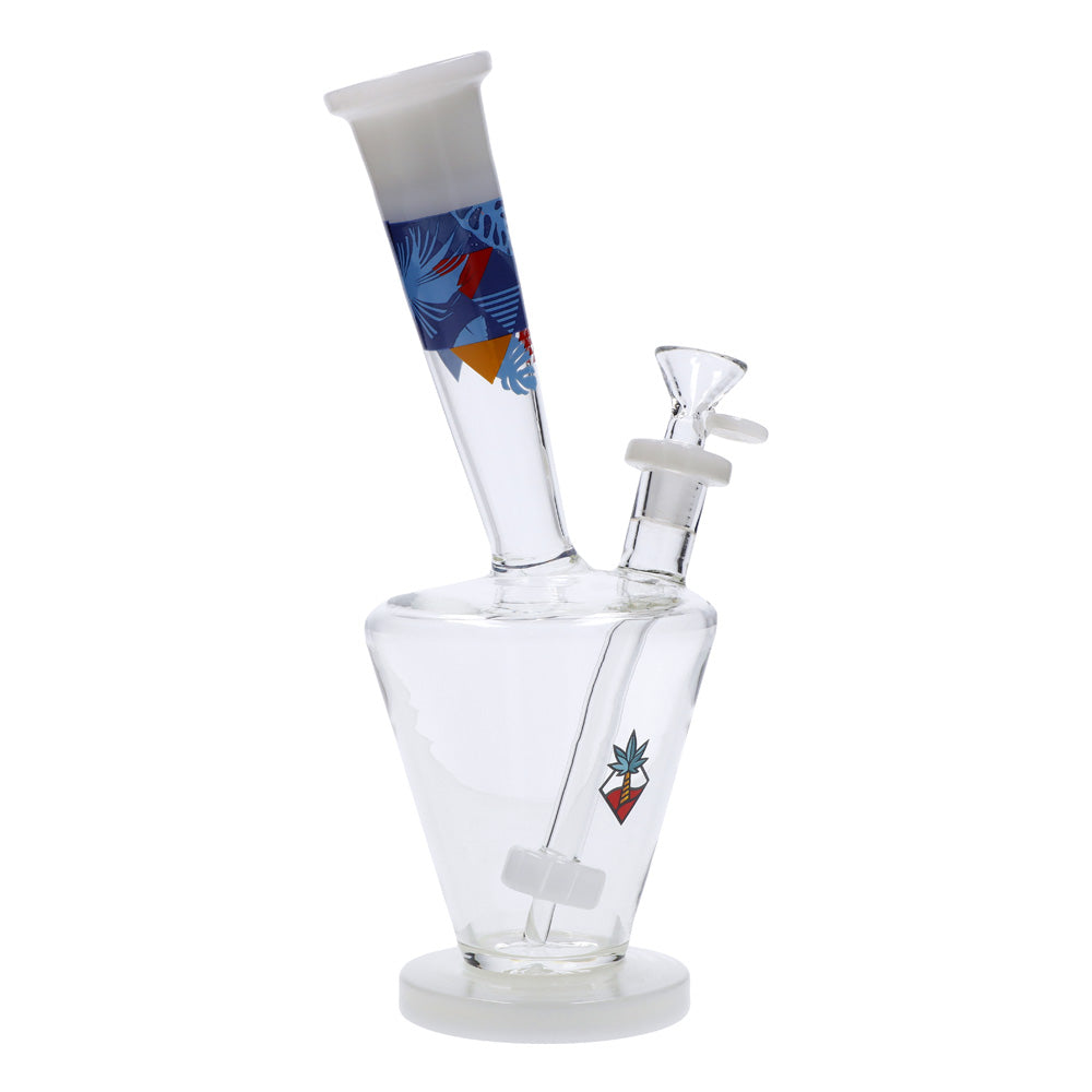 Cabana Cannabis Co. Upside Down Beaker Base Bong | White | side view 4