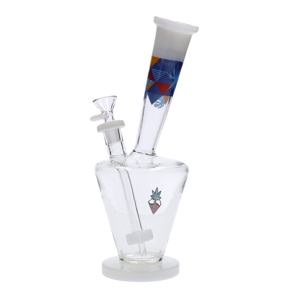 Cabana Cannabis Co. Upside Down Beaker Base Bong | White | side view 3