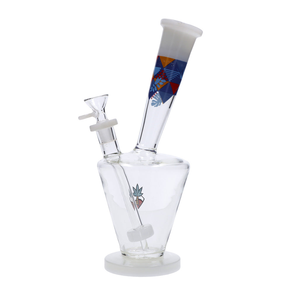 Cabana Cannabis Co. Upside Down Beaker Base Bong | White | side view 2