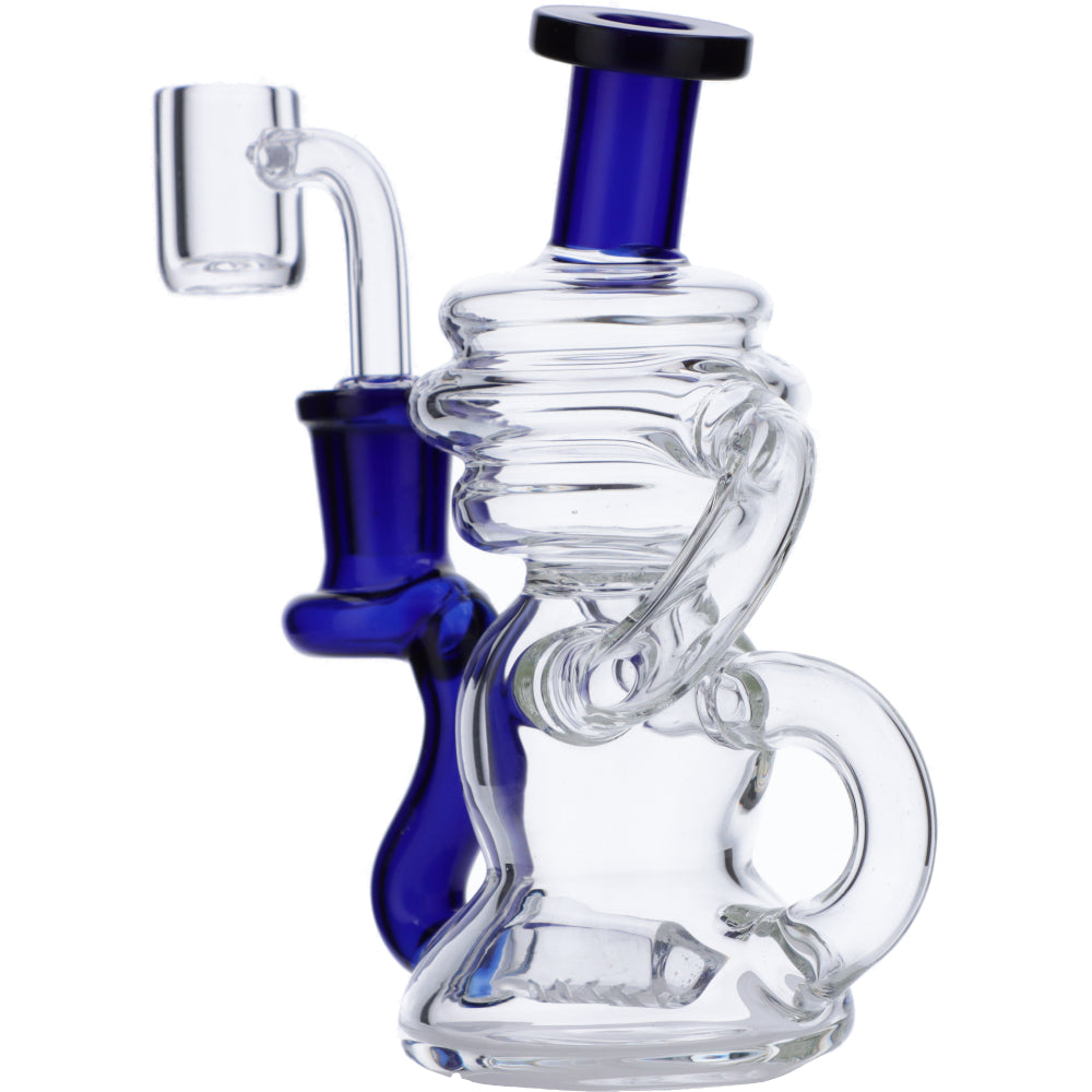 Mini Recycler Dab Rig | Blue | Side view 2