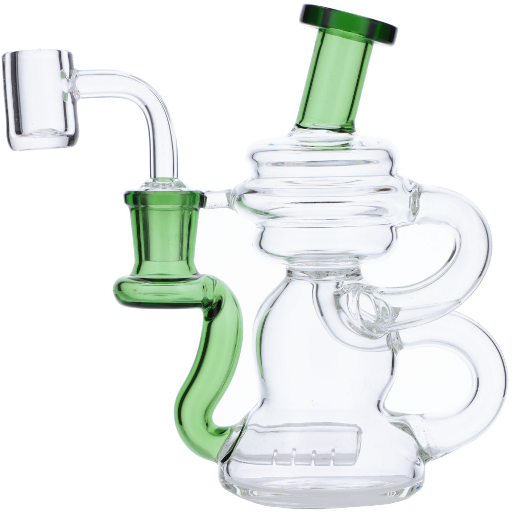Mini Recycler Dab Rig | Green | Side view 1
