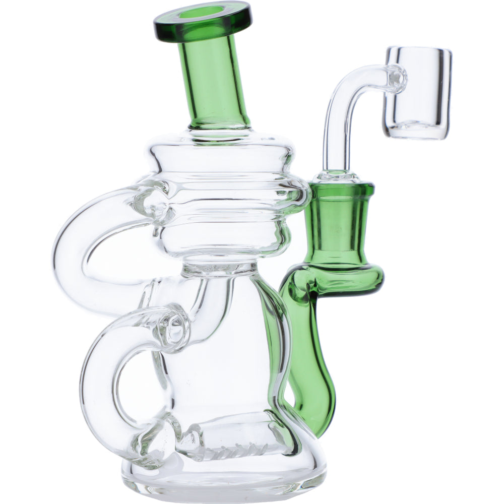 Mini Recycler Dab Rig | Green | Side view 3