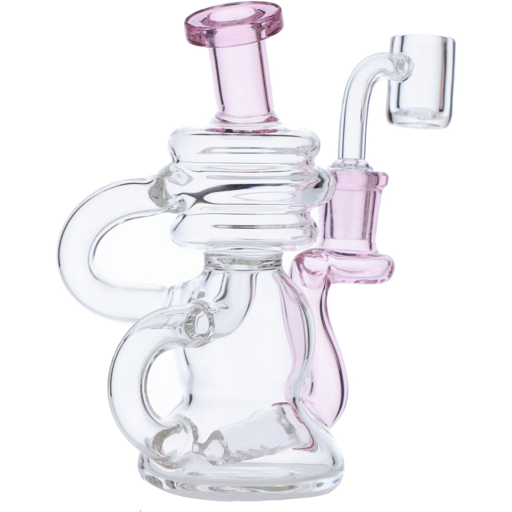Mini Recycler Dab Rig | Pink | Side view 3