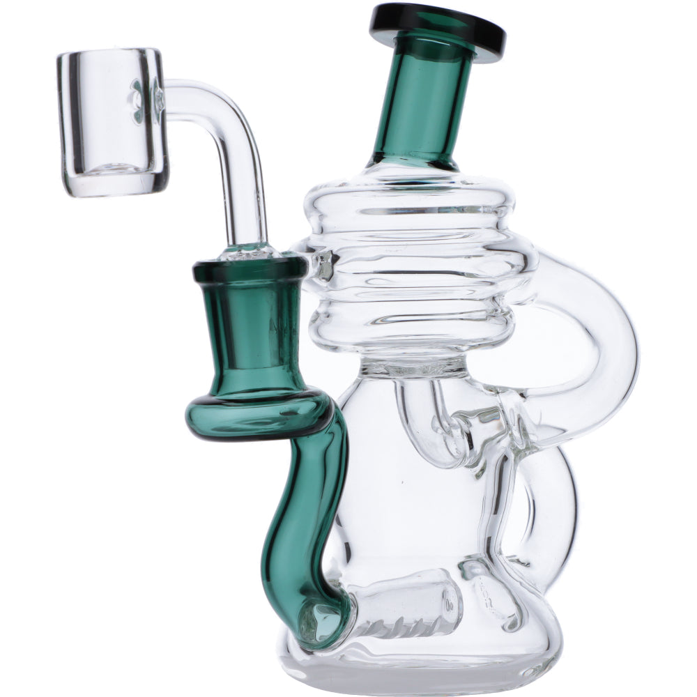 Mini Recycler Dab Rig | Teal | Side view 5