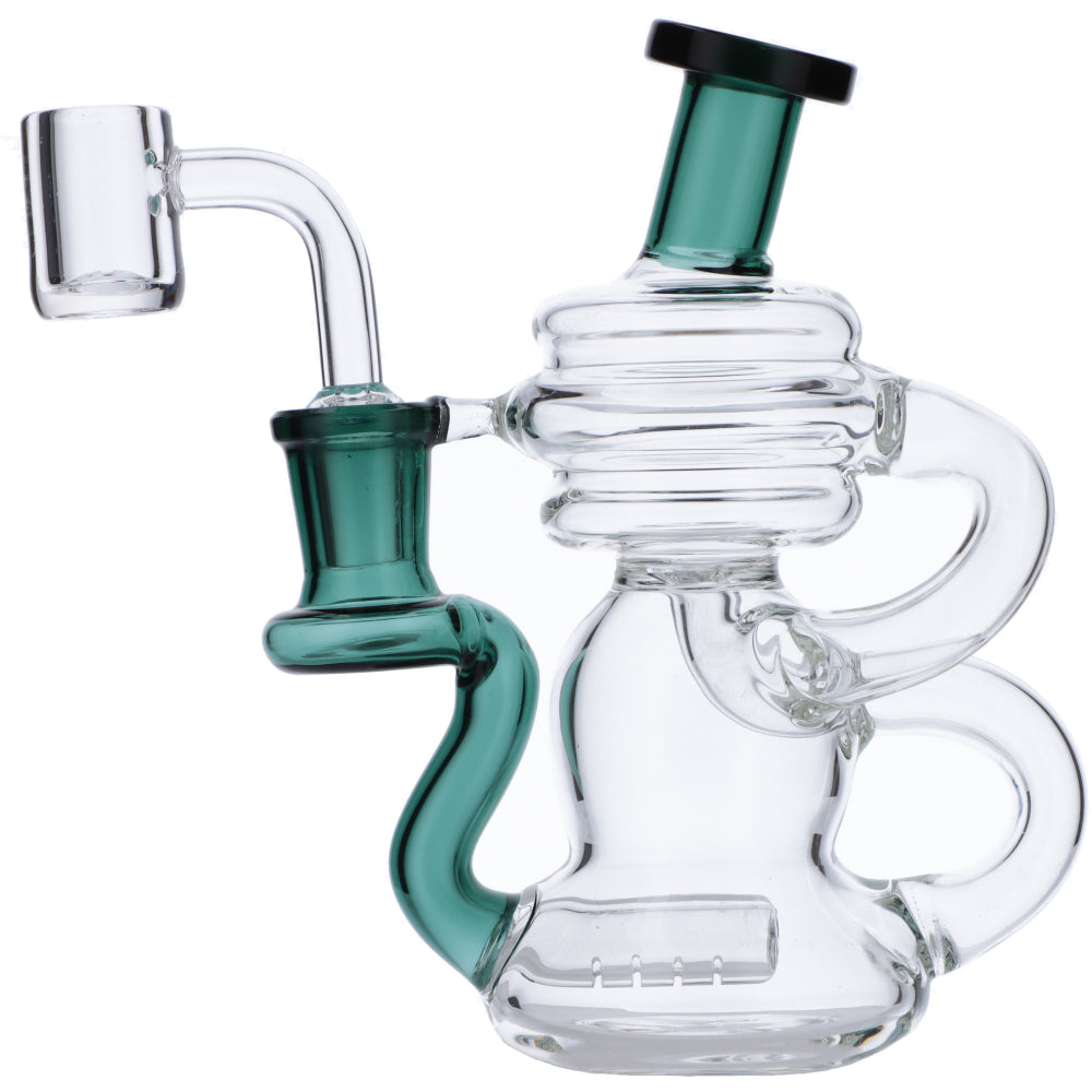 Mini Recycler Dab Rig | Teal | Side view 1