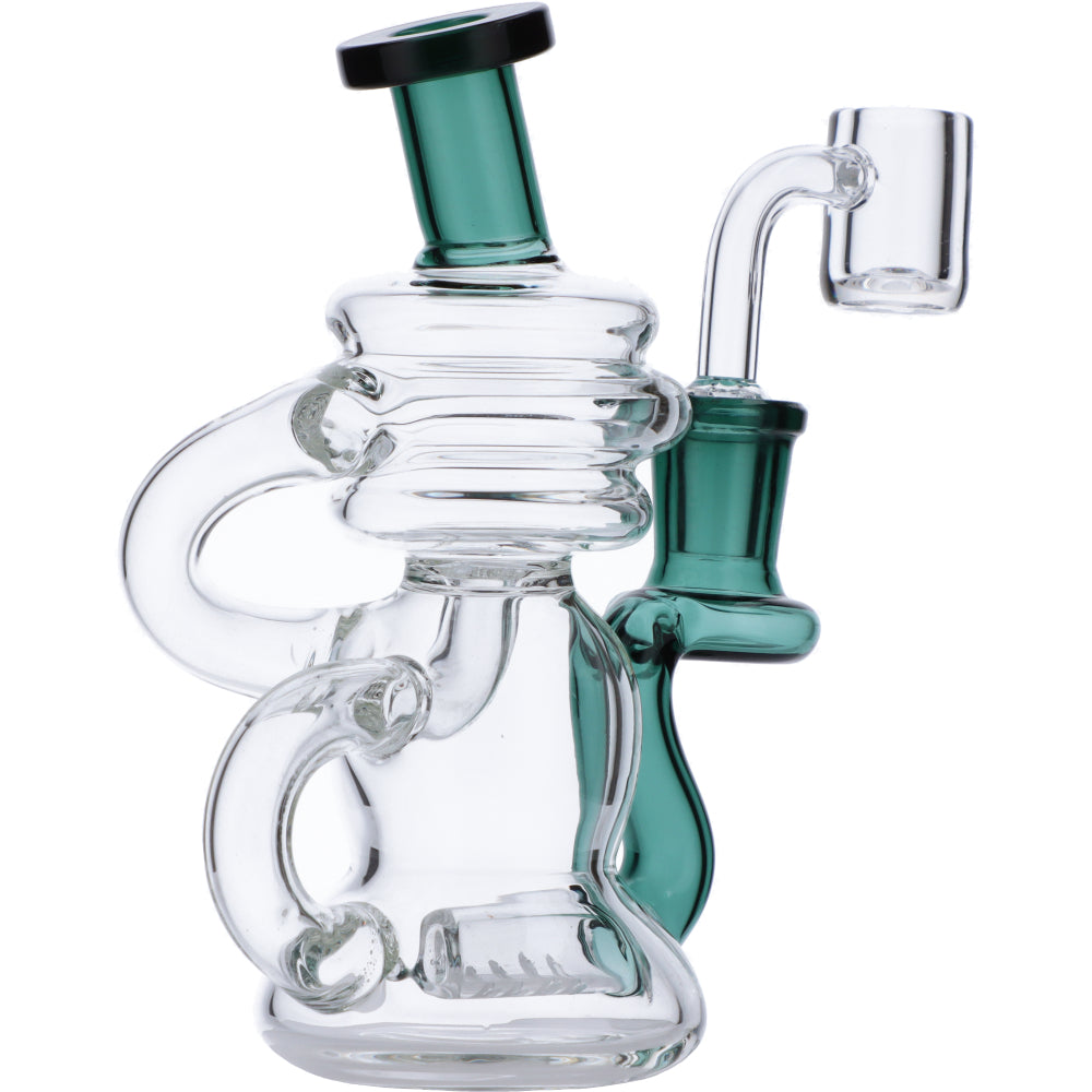 Mini Recycler Dab Rig | Teal | Side view 3