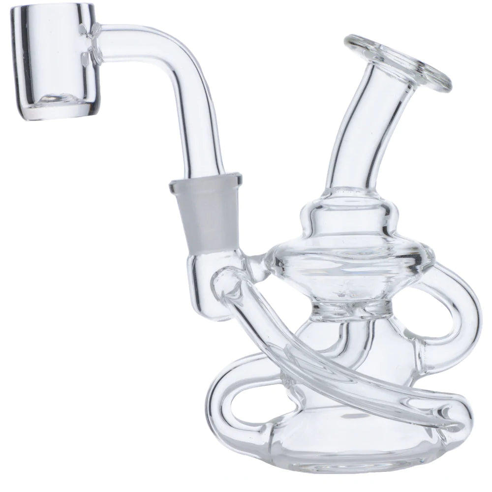 Mini Dab Rig Recycler with Quartz Banger | Side view 2