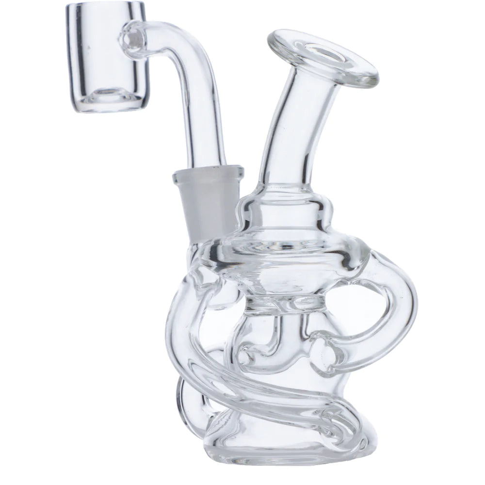 Mini Dab Rig Recycler with Quartz Banger | Side view 3