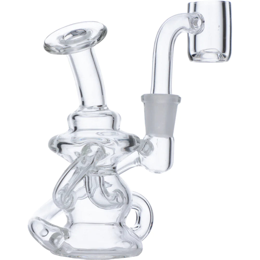 Mini Dab Rig Recycler with Quartz Banger | Side view 4