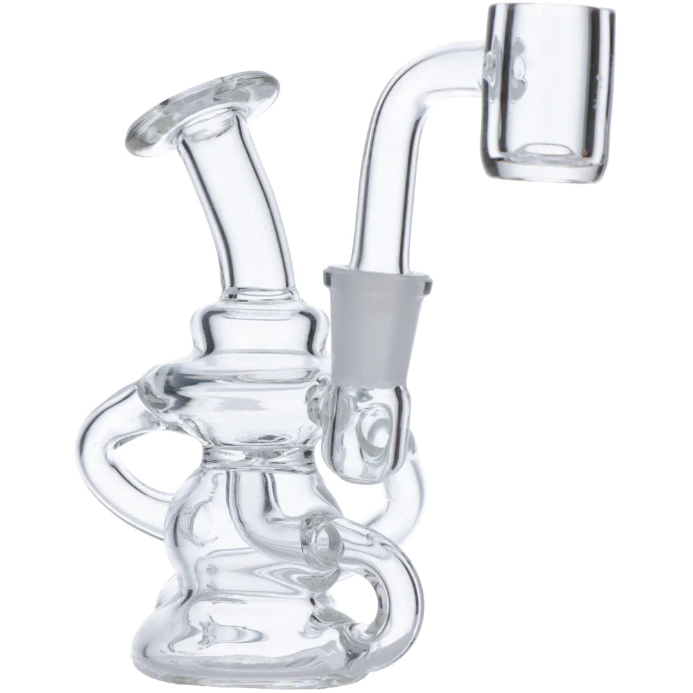Mini Dab Rig Recycler with Quartz Banger | Side view 5