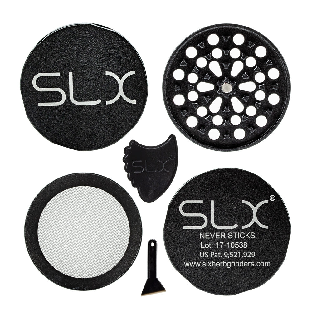 Herb Grinder | 4-Part | 2.4 Inch | Black - Disassembled 